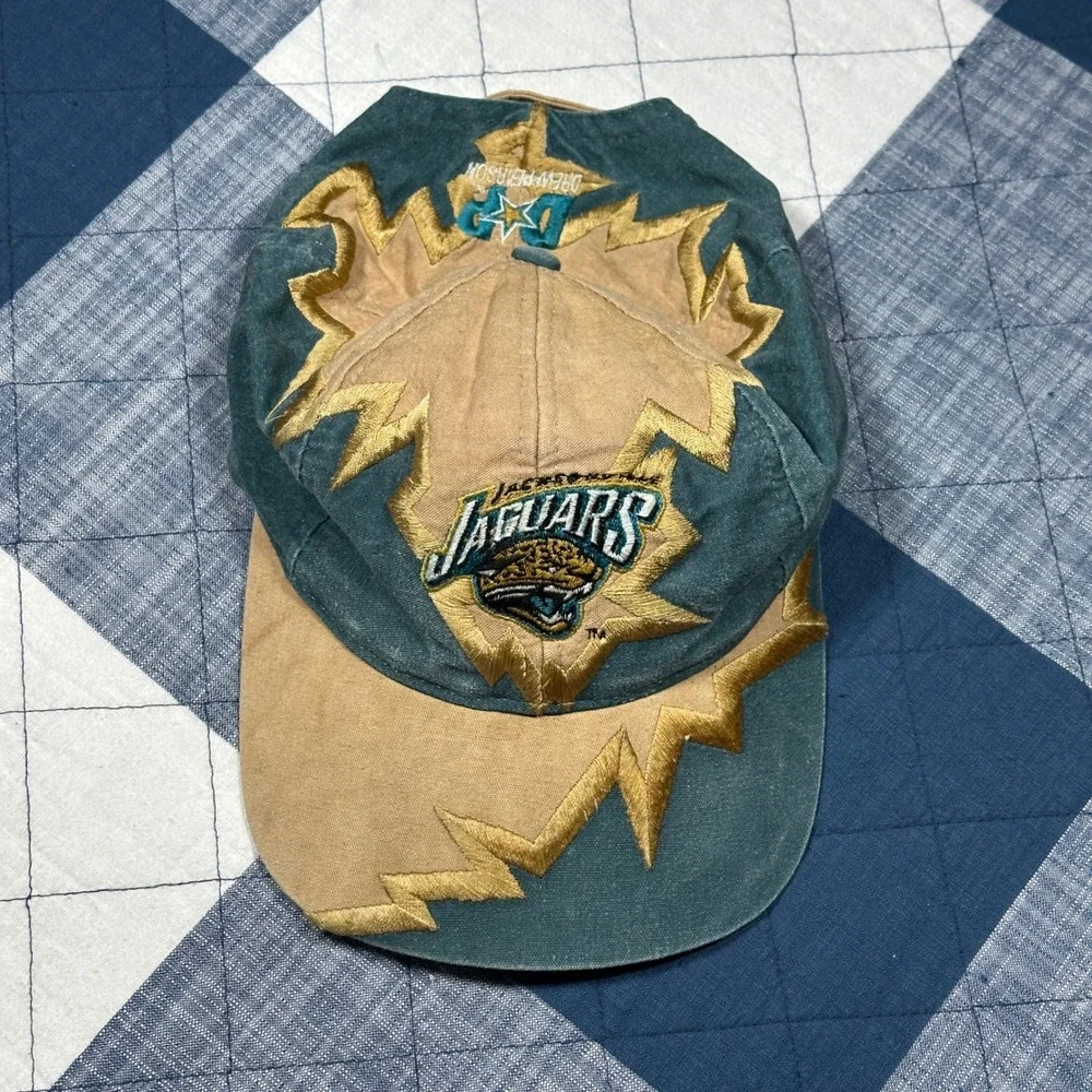 Rare 90s Vintage Jacksonville Jaguars Lightning Bolt Hat Drew Pearson Jags NFL
